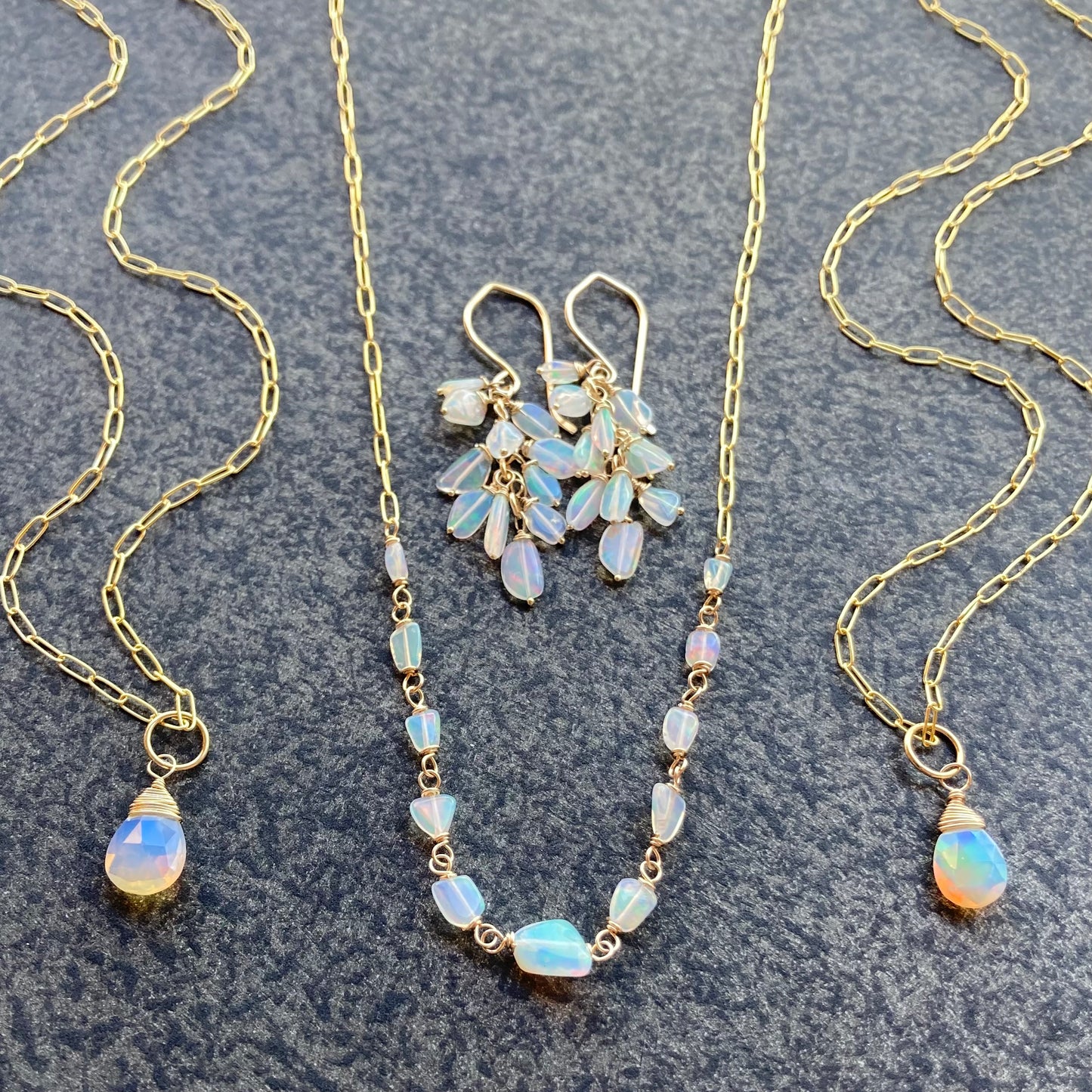 Ethiopian Opal & Gold Necklace