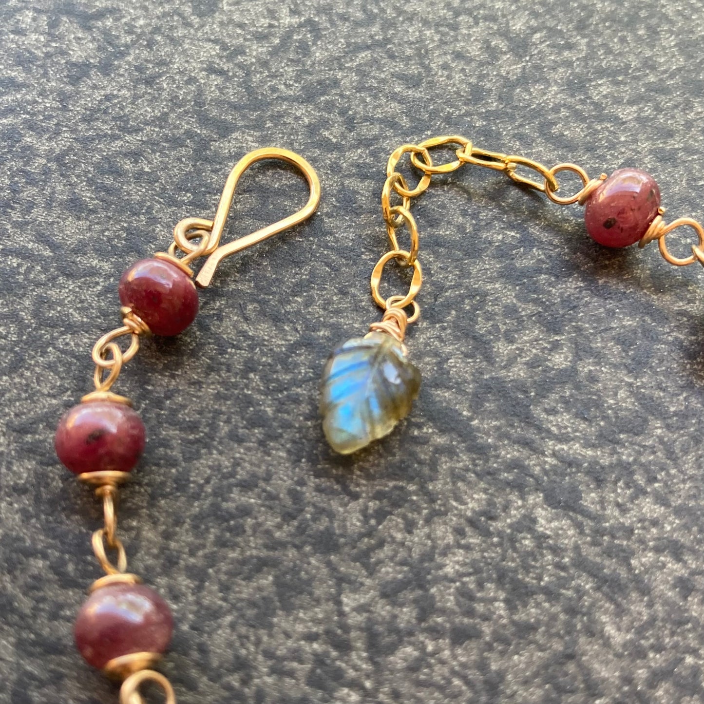 Natural Ruby & Gold Bracelet