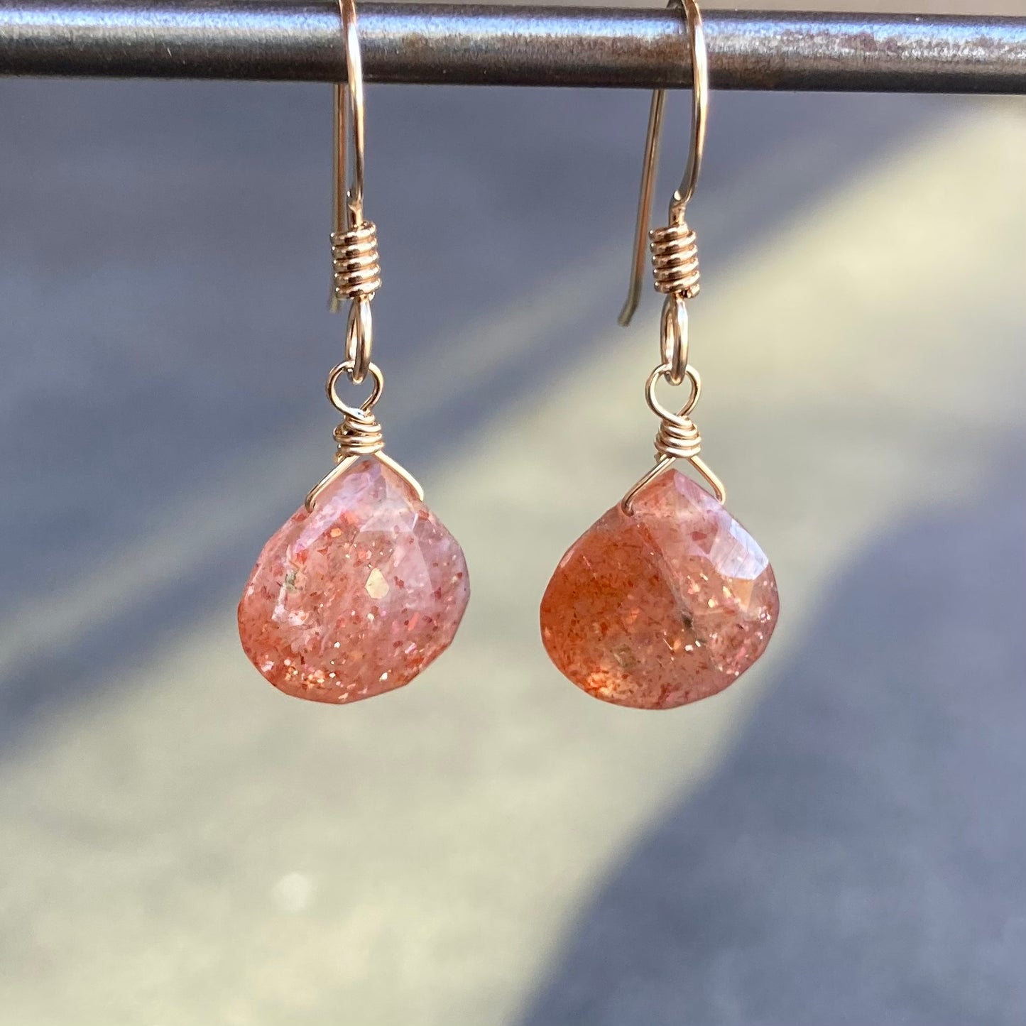 Oregon Sunstone & Gold Earrings