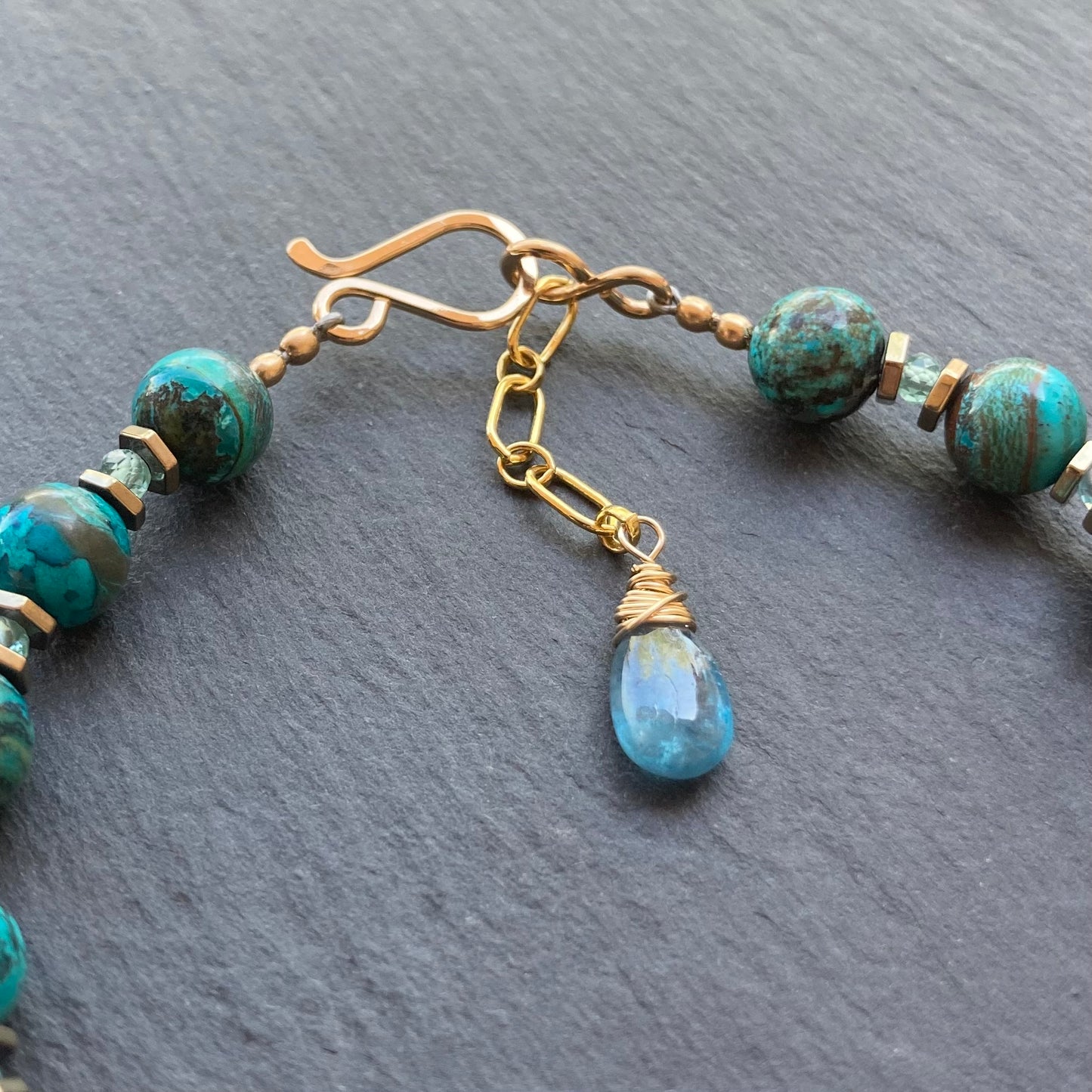 Shattuckite & Gold Bracelet