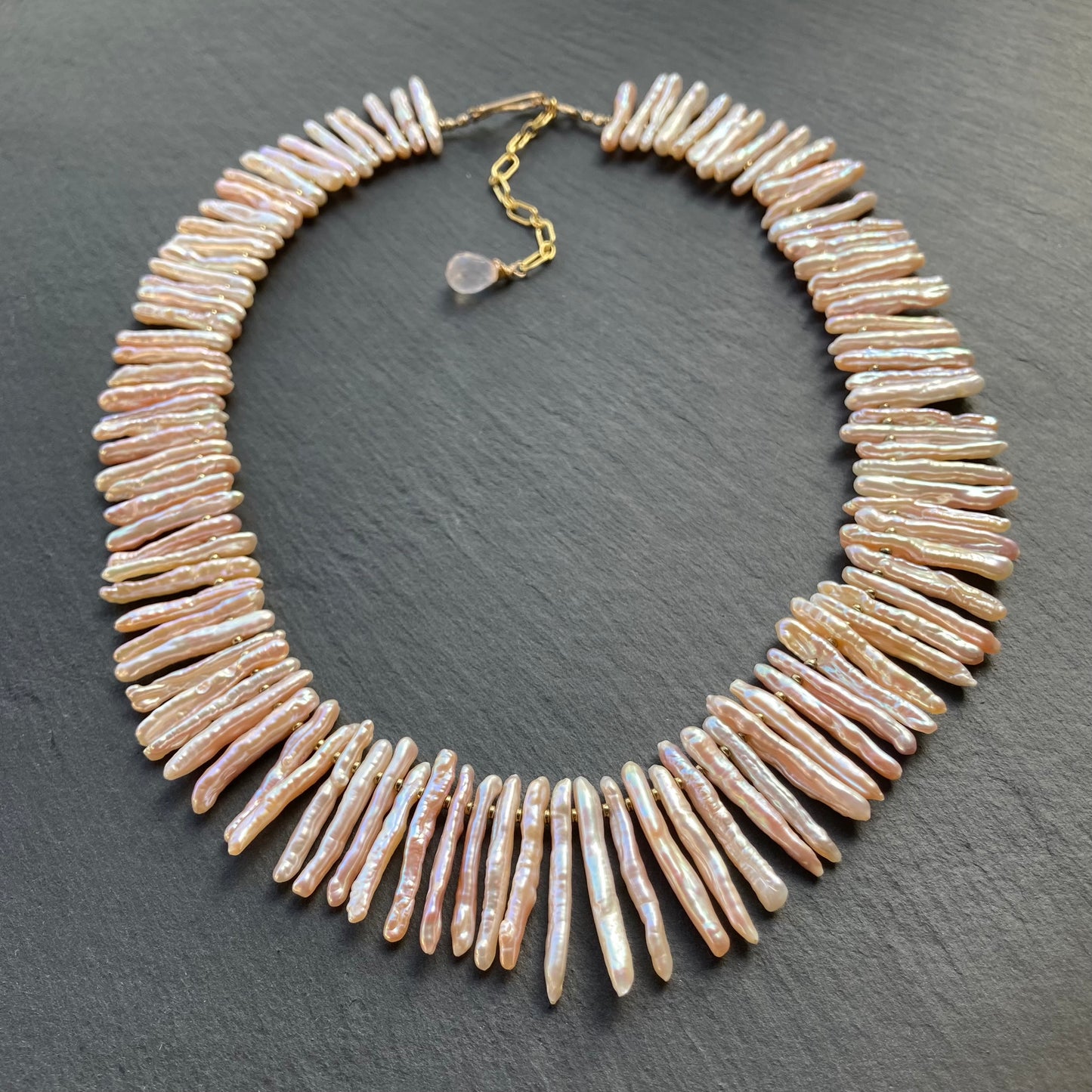 Angel Pink Biwa Pearl Collar