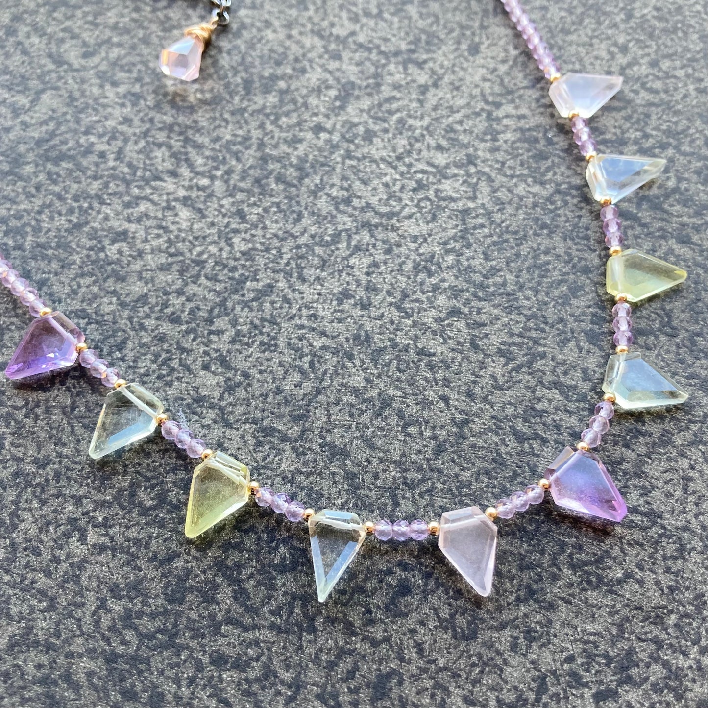 Pink Amethyst, Multi Gemstone & Mixed Metal Choker