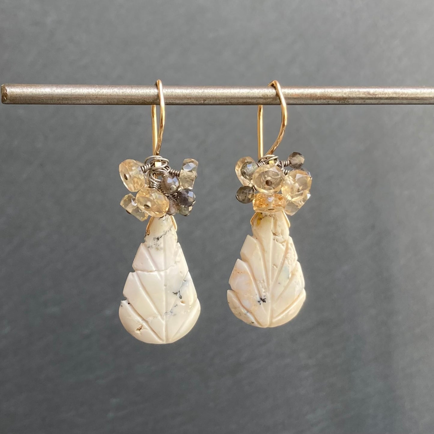 Dendritic Opal & Mixed Metal Earrings