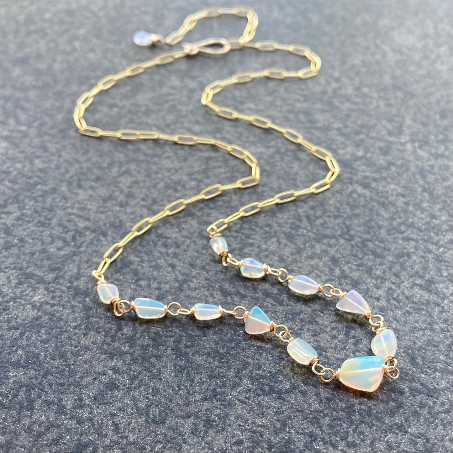 Ethiopian Opal & Gold Necklace