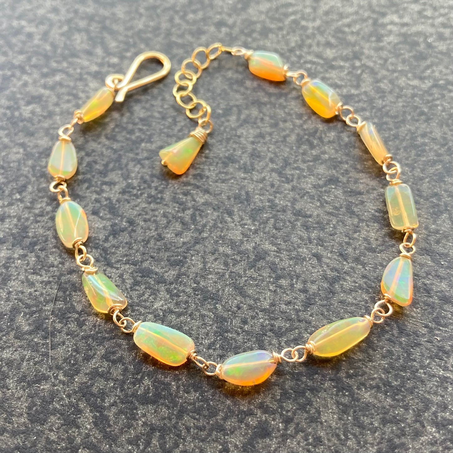 Ethiopian Golden Opal & Gold Bracelet