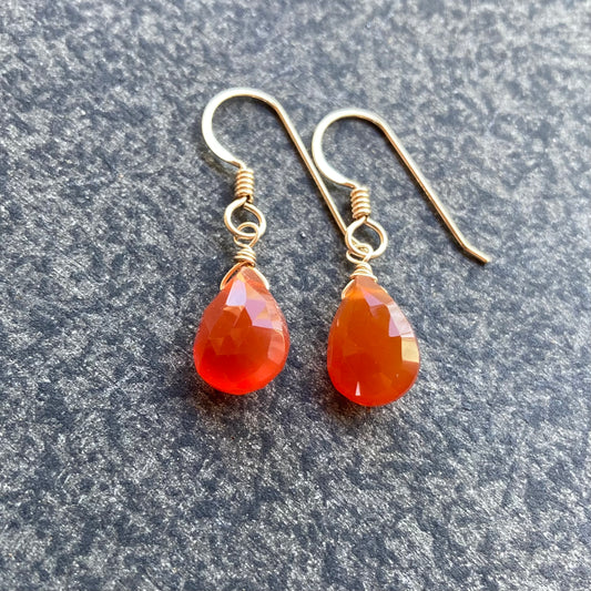 Carnelian & Gold Earrings