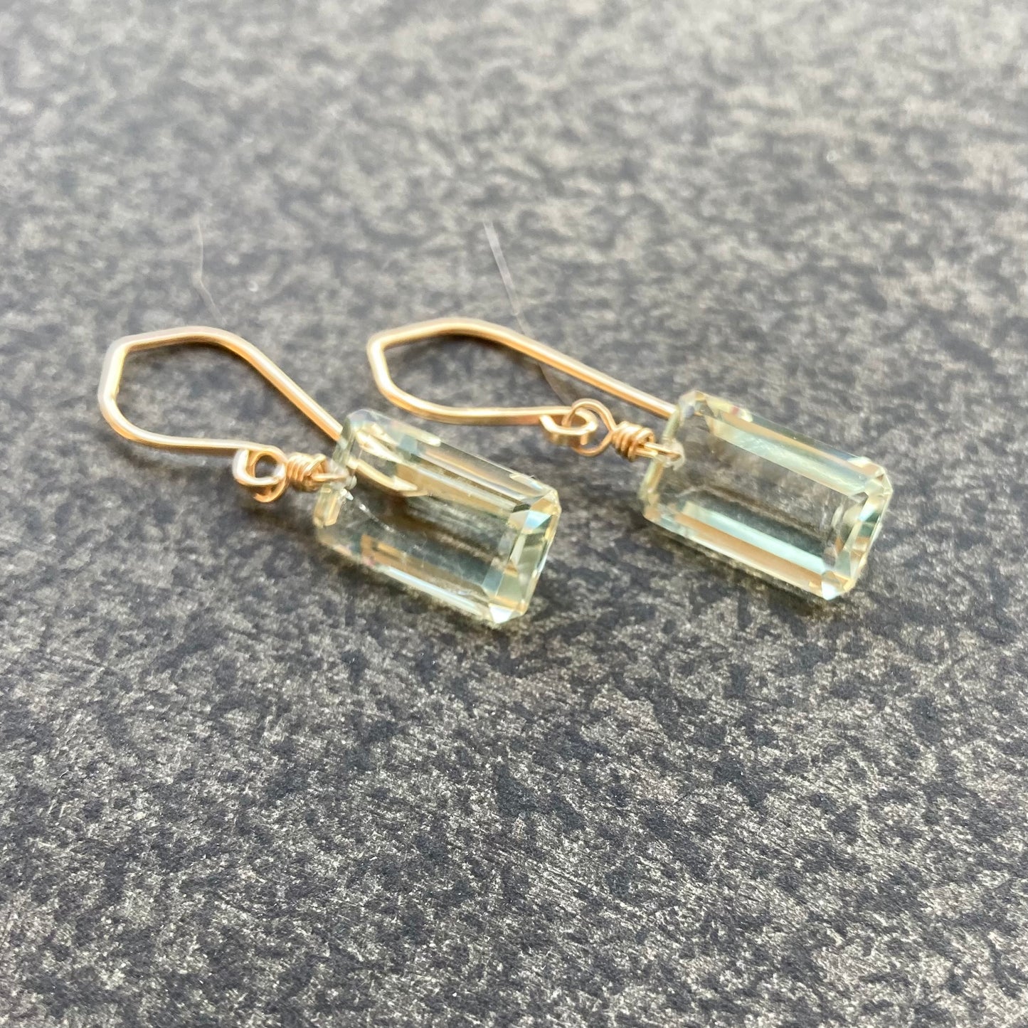 Prasiolite & Gold Earrings