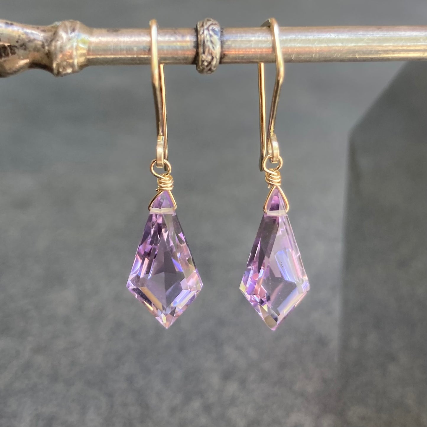 Ametrine & Gold Kite Earrings