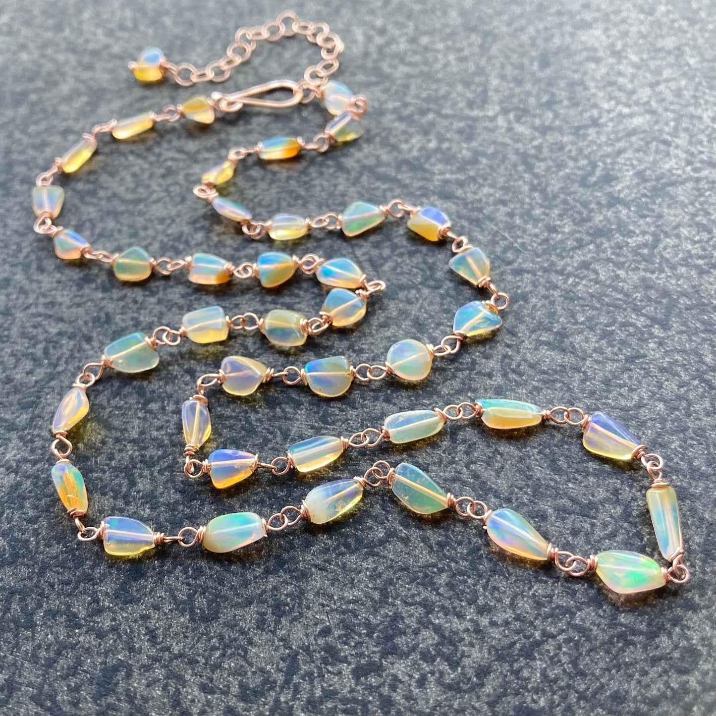 Ethiopian Opal & Rose Gold Necklace