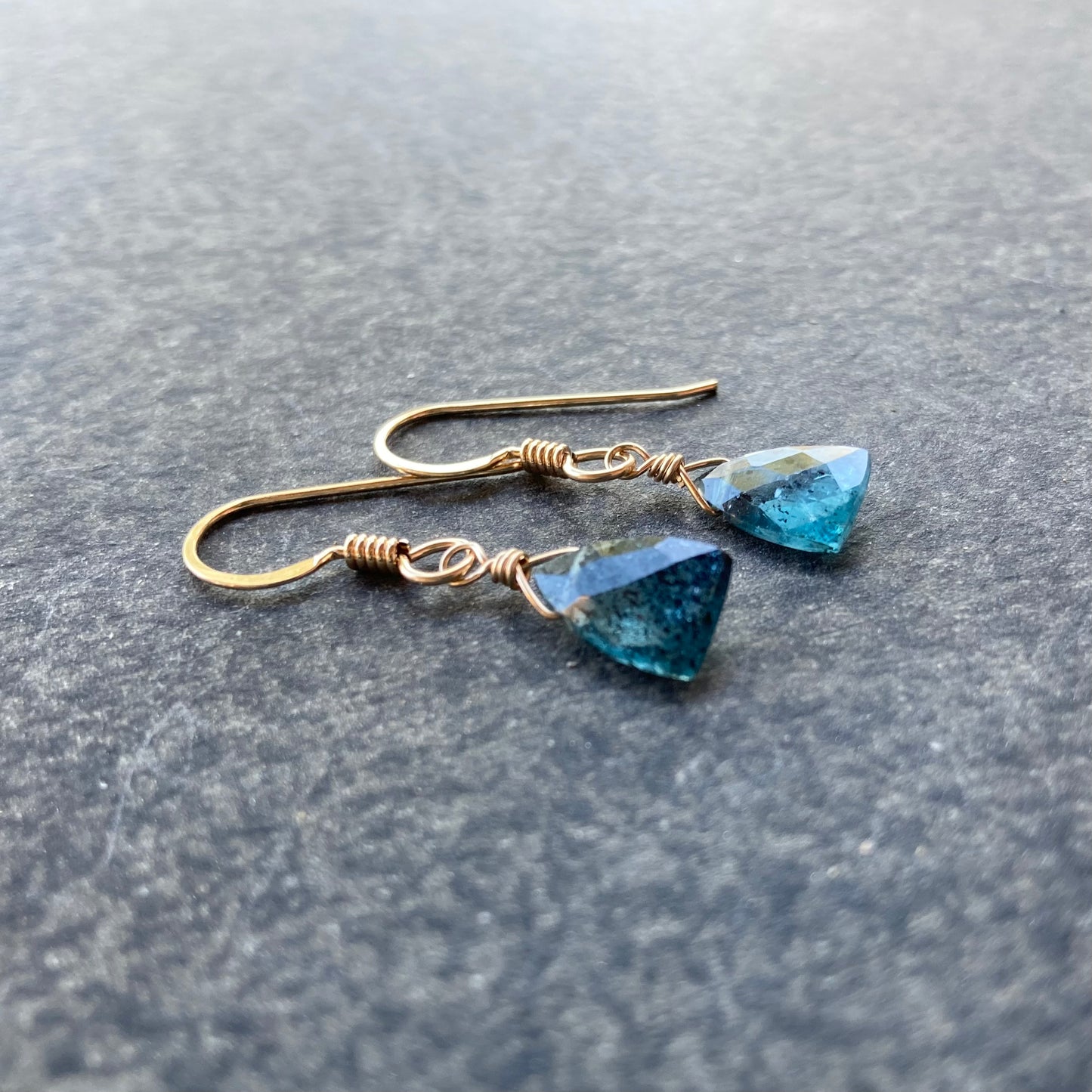 Moss Kyanite & Gold Earrings