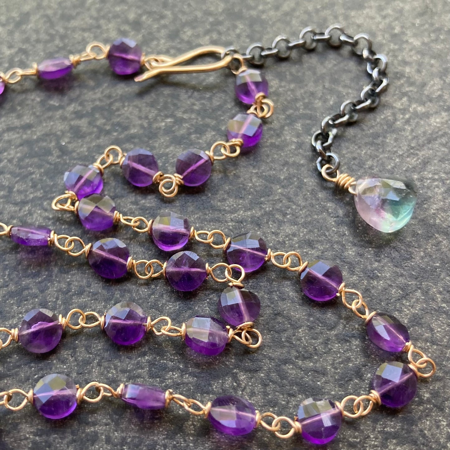 Amethyst & Mixed Metal Necklace