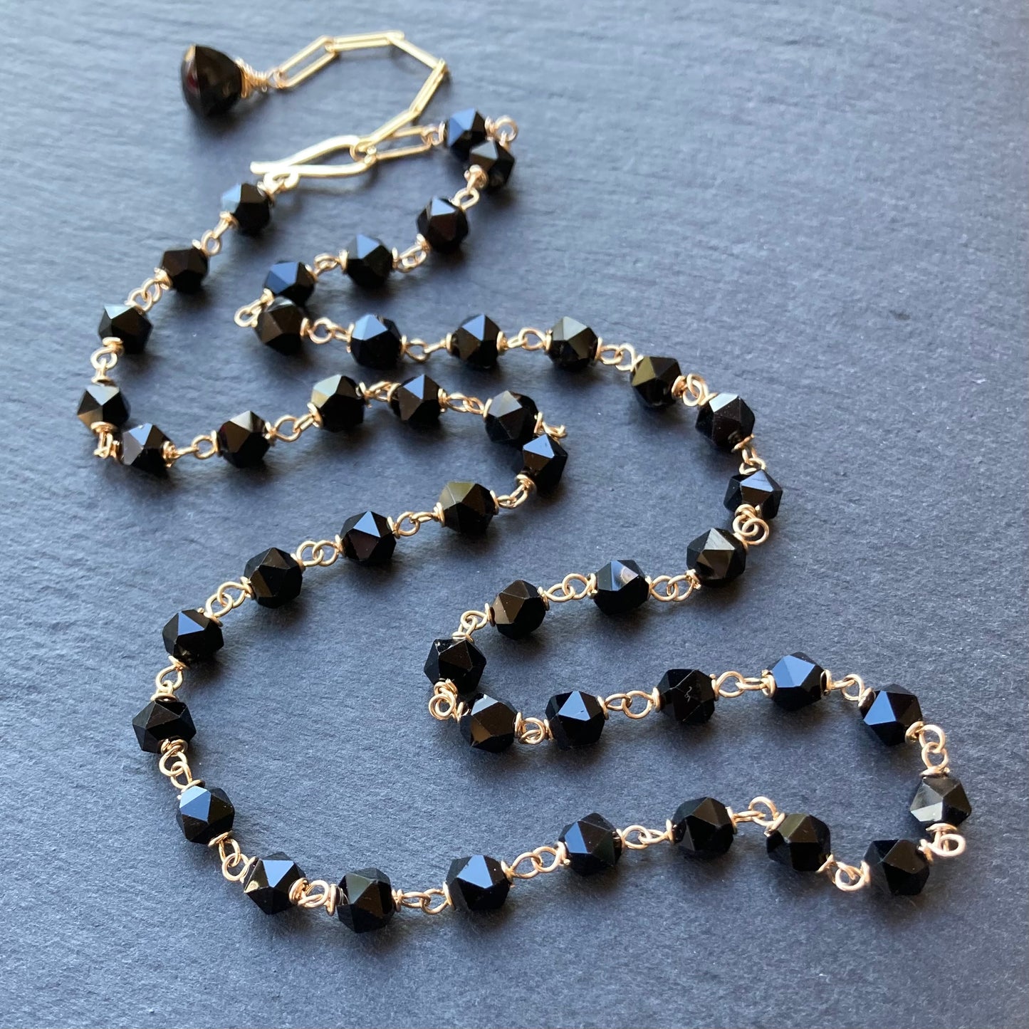 Black Onyx & Gold Necklace