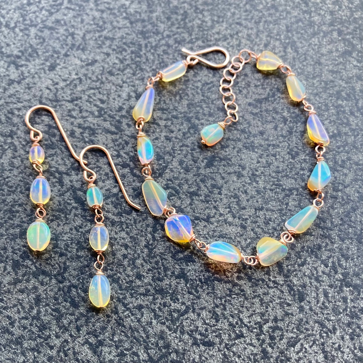 Ethiopian Opal & 14k Rose Gold Earrings