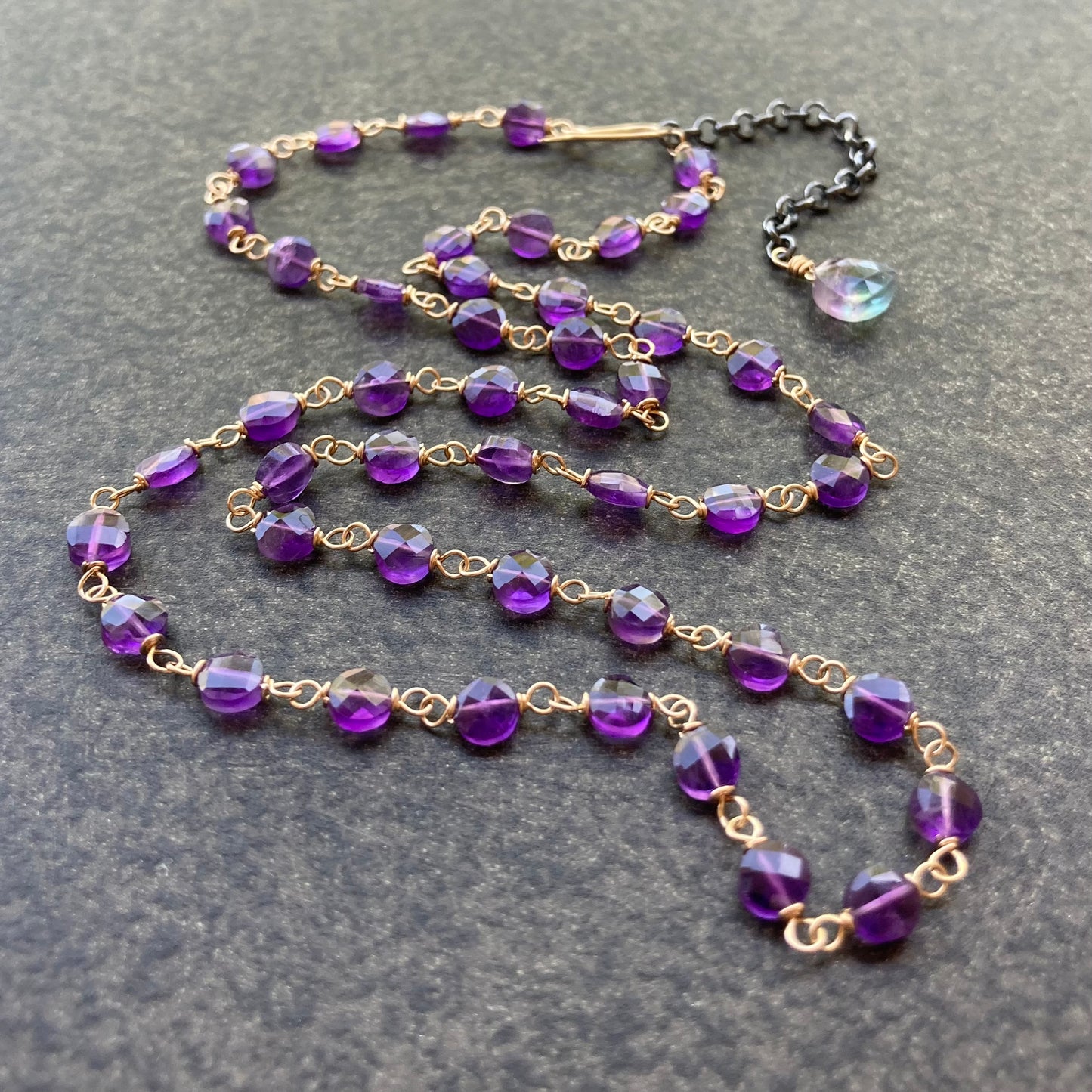 Amethyst & Mixed Metal Necklace