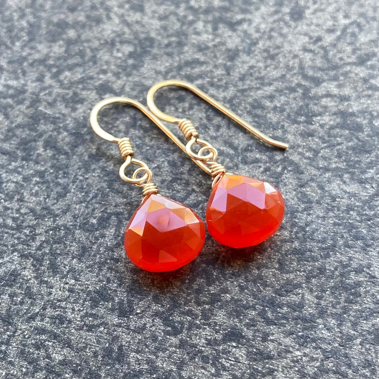 Carnelian & Gold Earrings