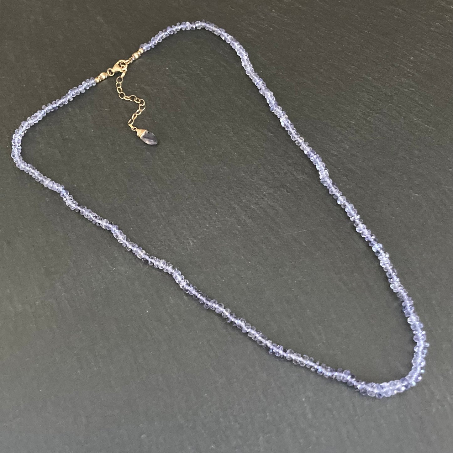Custom Iolite Silk Necklace Restring