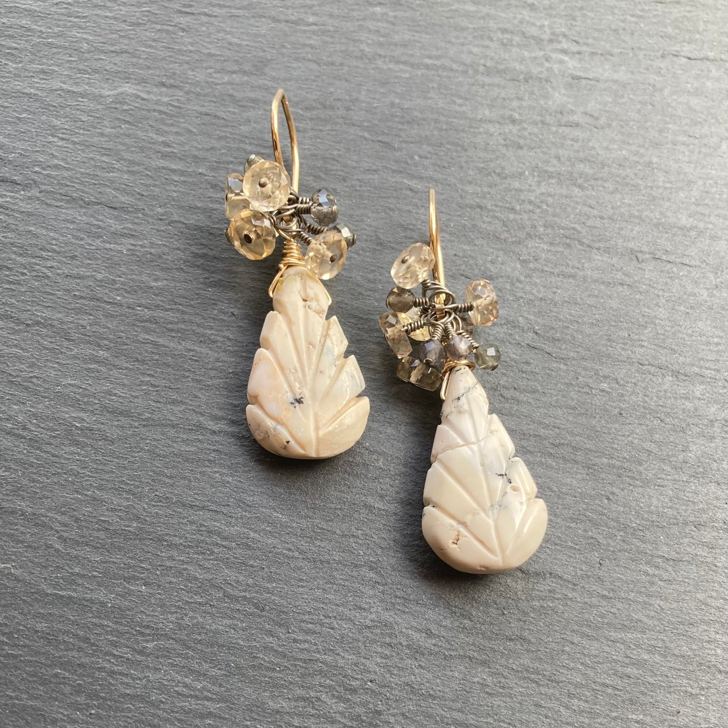 Dendritic Opal & Mixed Metal Earrings
