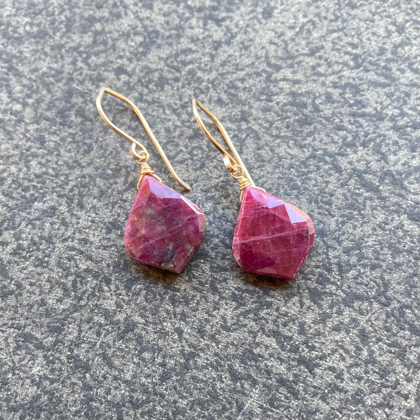 Ruby & Gold Earrings