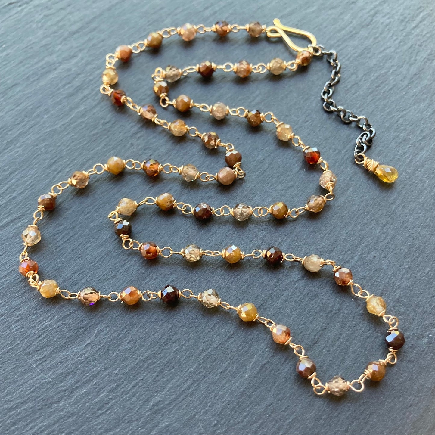 Natural Zircon & Gold Necklace