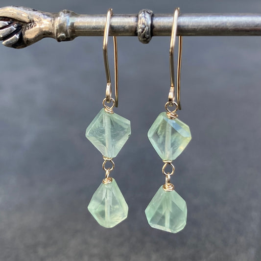 Prehnite & 14k Gold Earrings