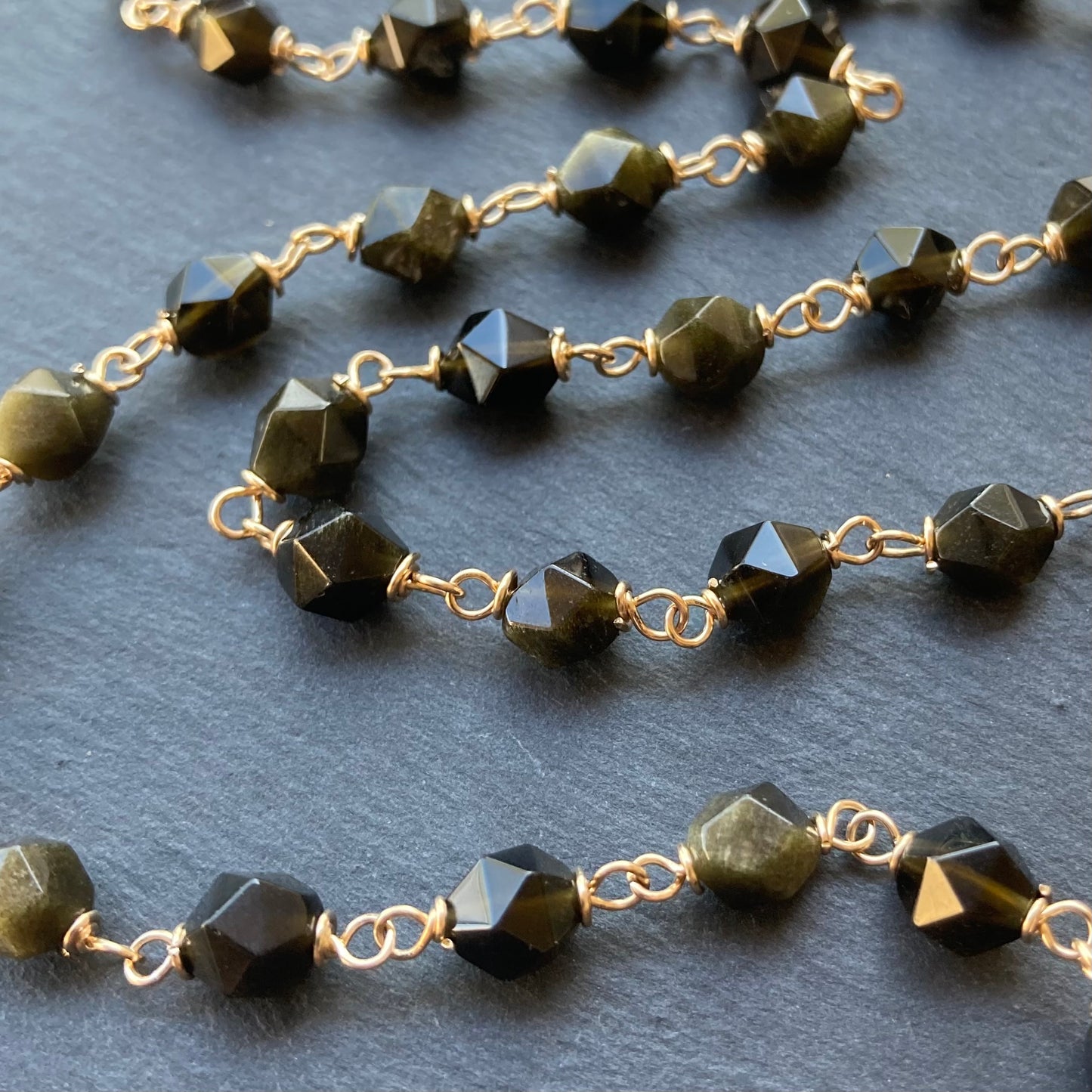 Golden Obsidian & Gold Necklace