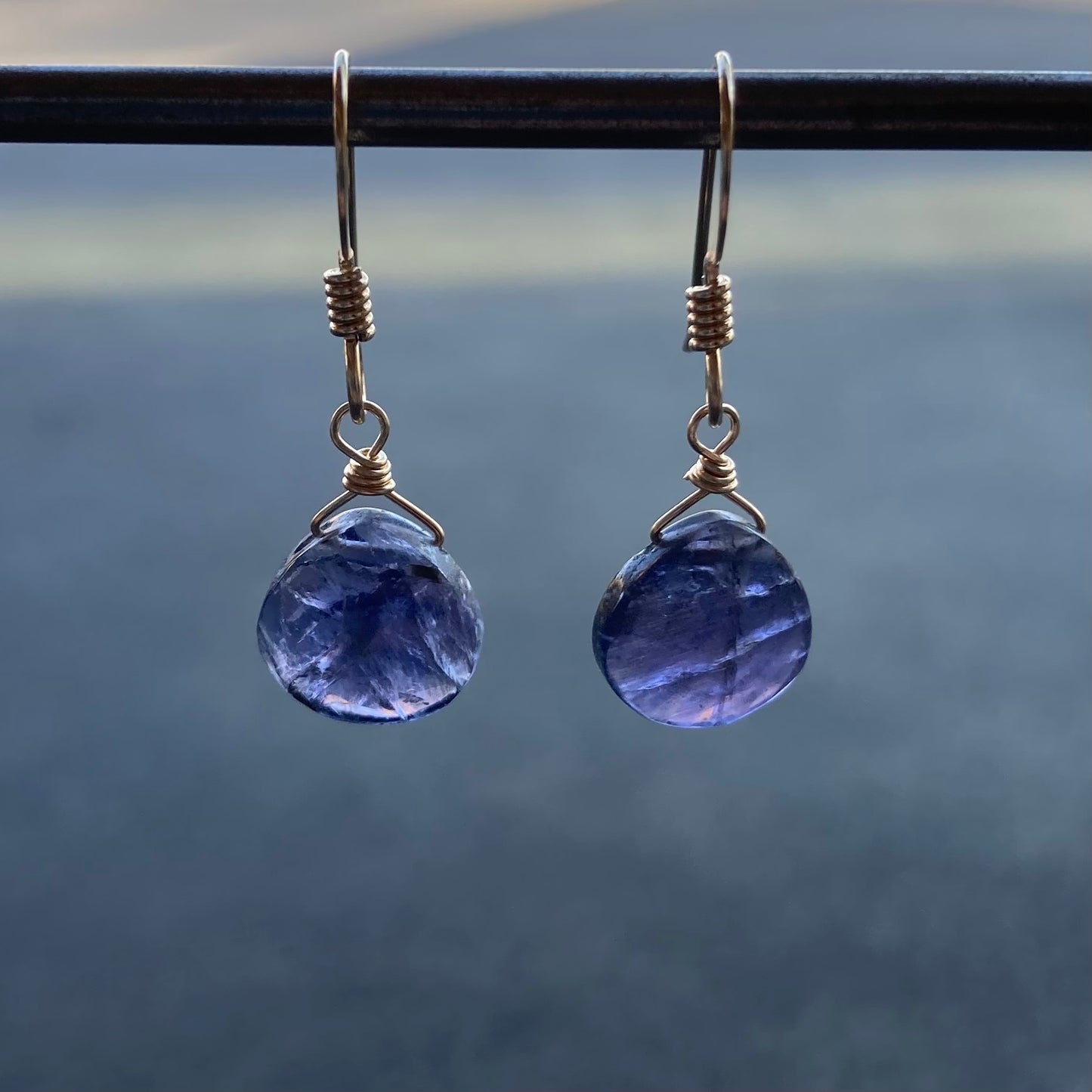 Iolite & Gold Earrings