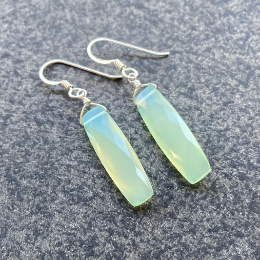 Aqua Chalcedony & Sterling Silver Earrings