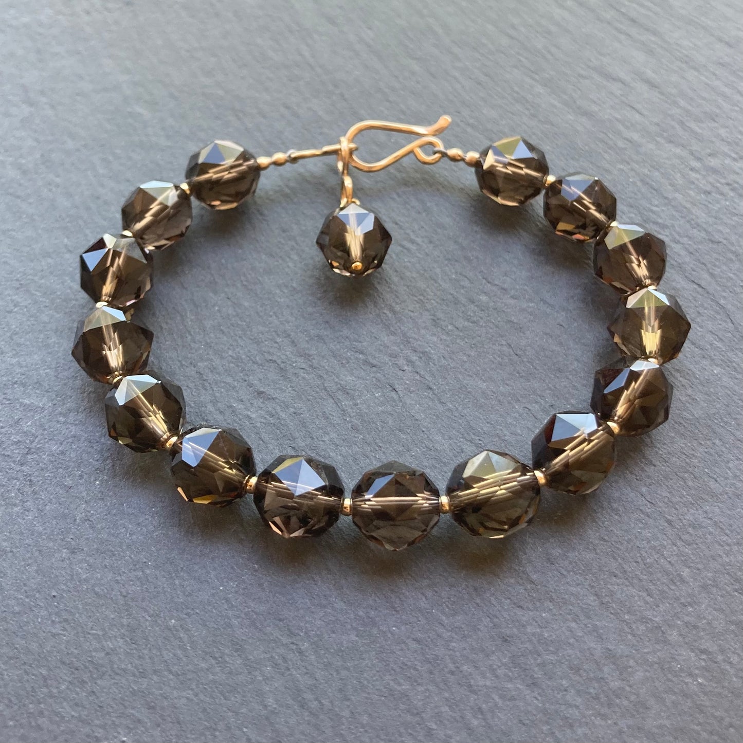 Smoky Quartz & Gold Bracelet