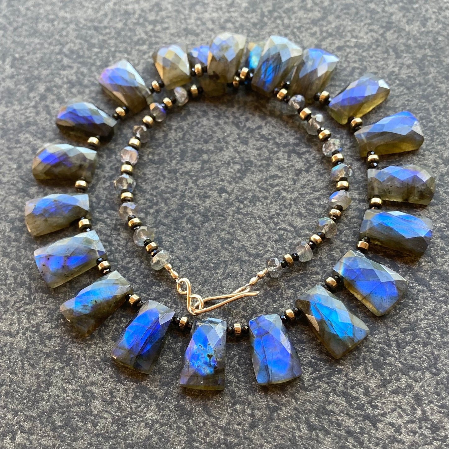 Labradorite, Black Spinel & Pyrite Collar