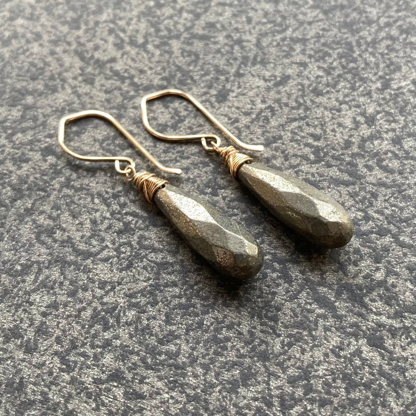 Pyrite & Gold Earrings