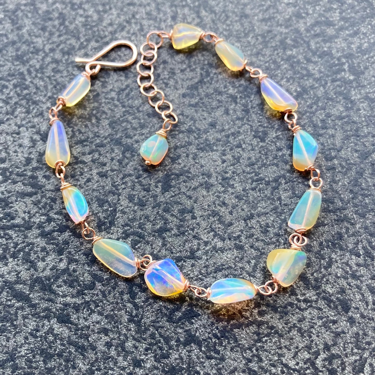 Ethiopian Opal & Rose Gold Bracelet