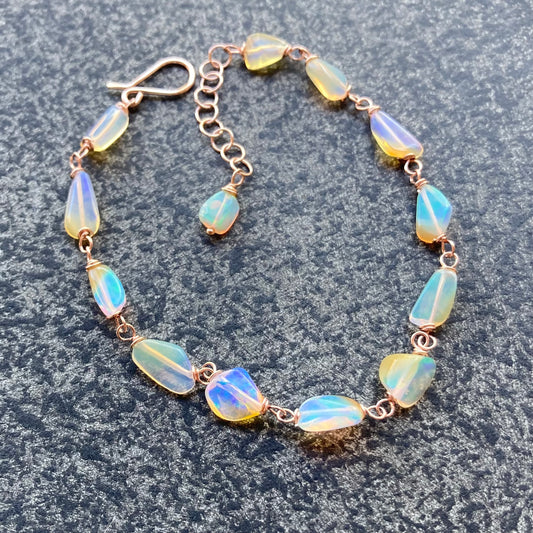 Ethiopian Opal & Rose Gold Bracelet