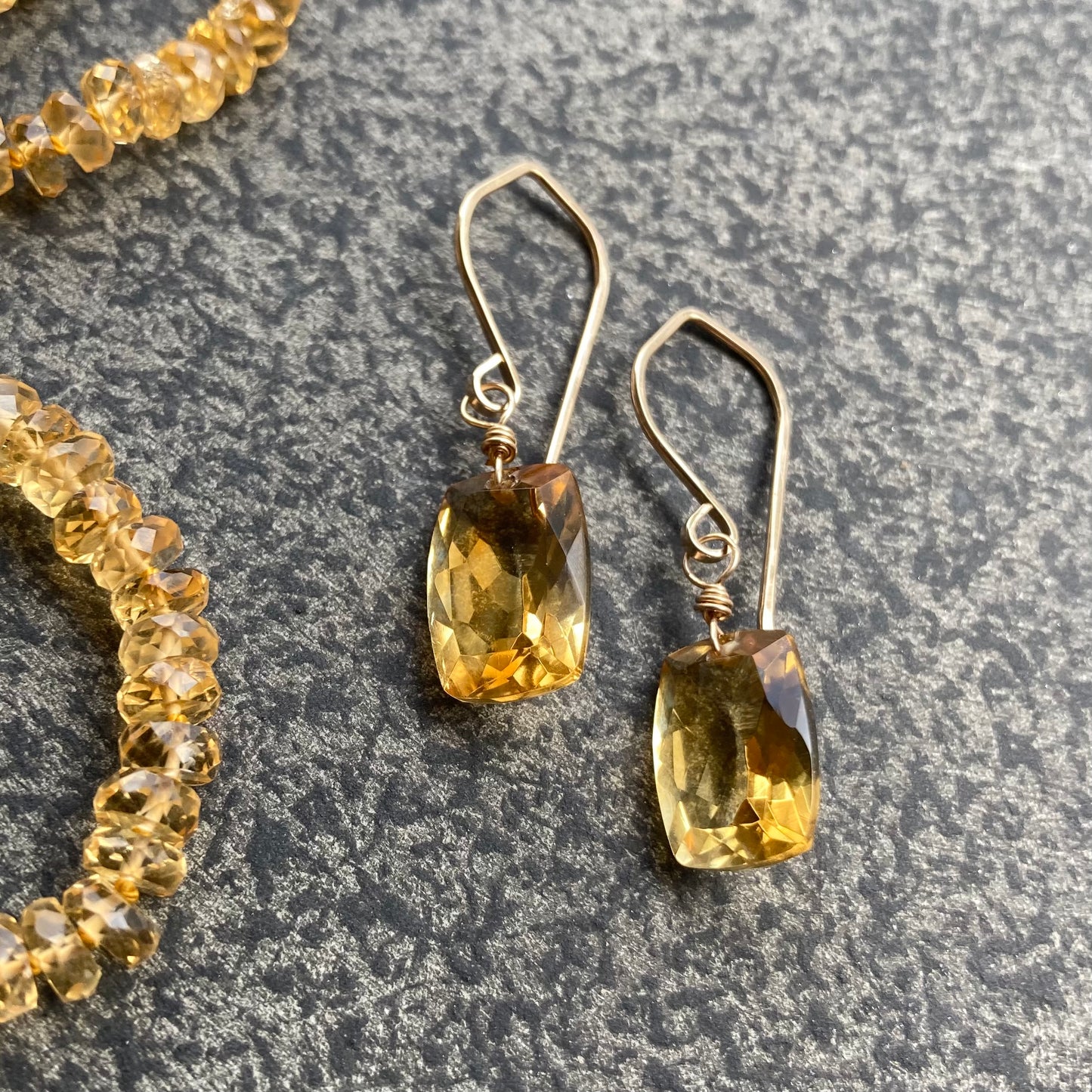 Citrine & Gold Earrings