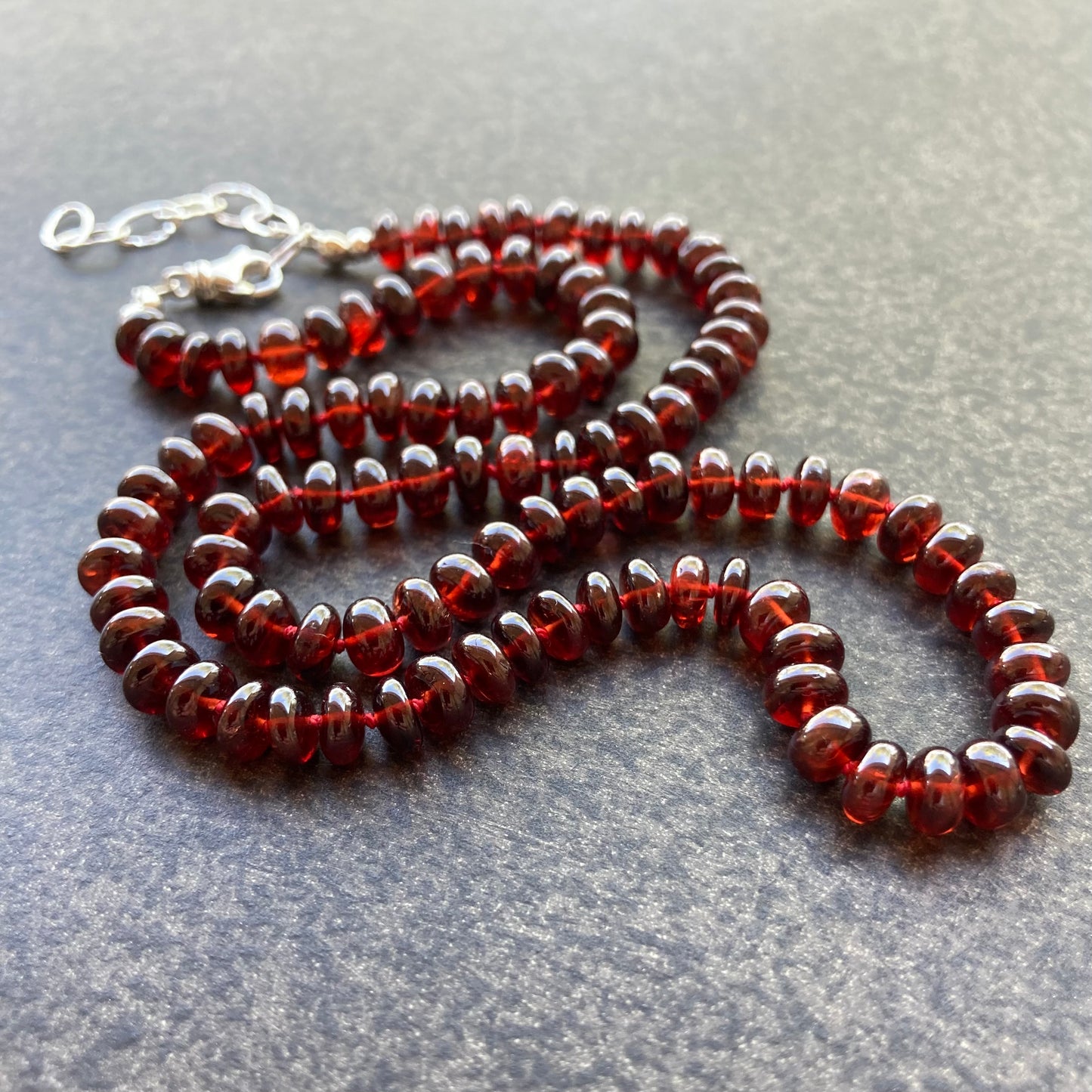 Mozambique Garnet Hand Knotted Silk Choker