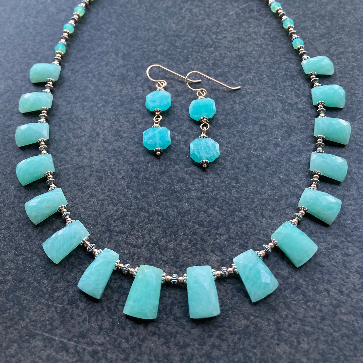 Amazonite & Mixed Metal Collar