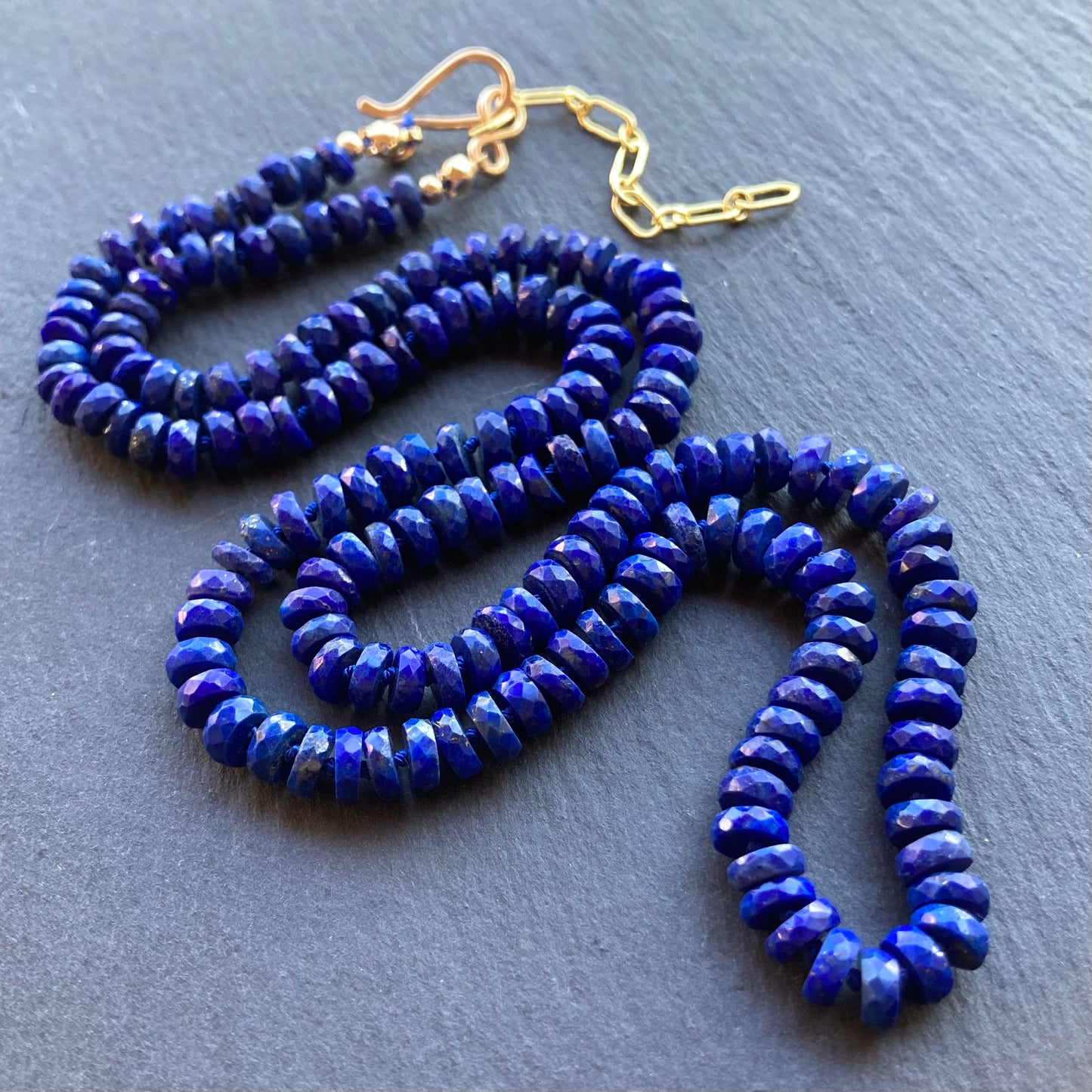 Lapis Lazuli Hand Knotted Silk Necklace