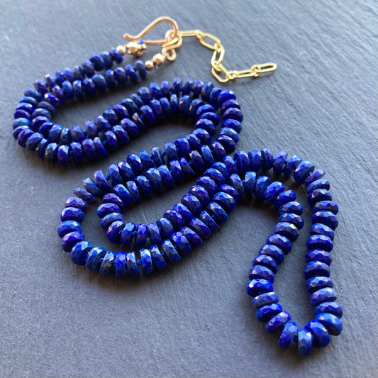 Lapis Lazuli Hand Knotted Silk Necklace