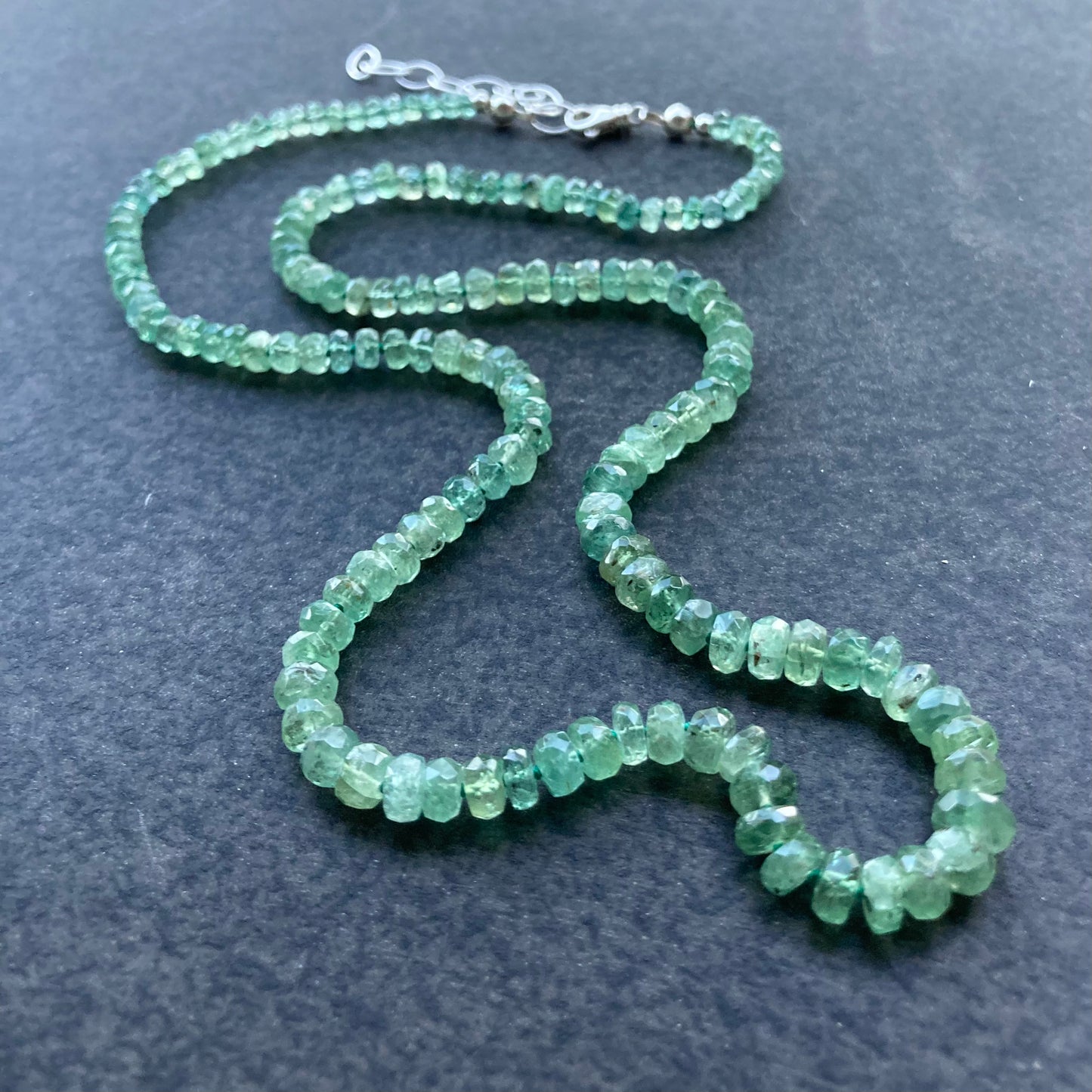Mint Green Kyanite Hand Knotted Silk Necklace