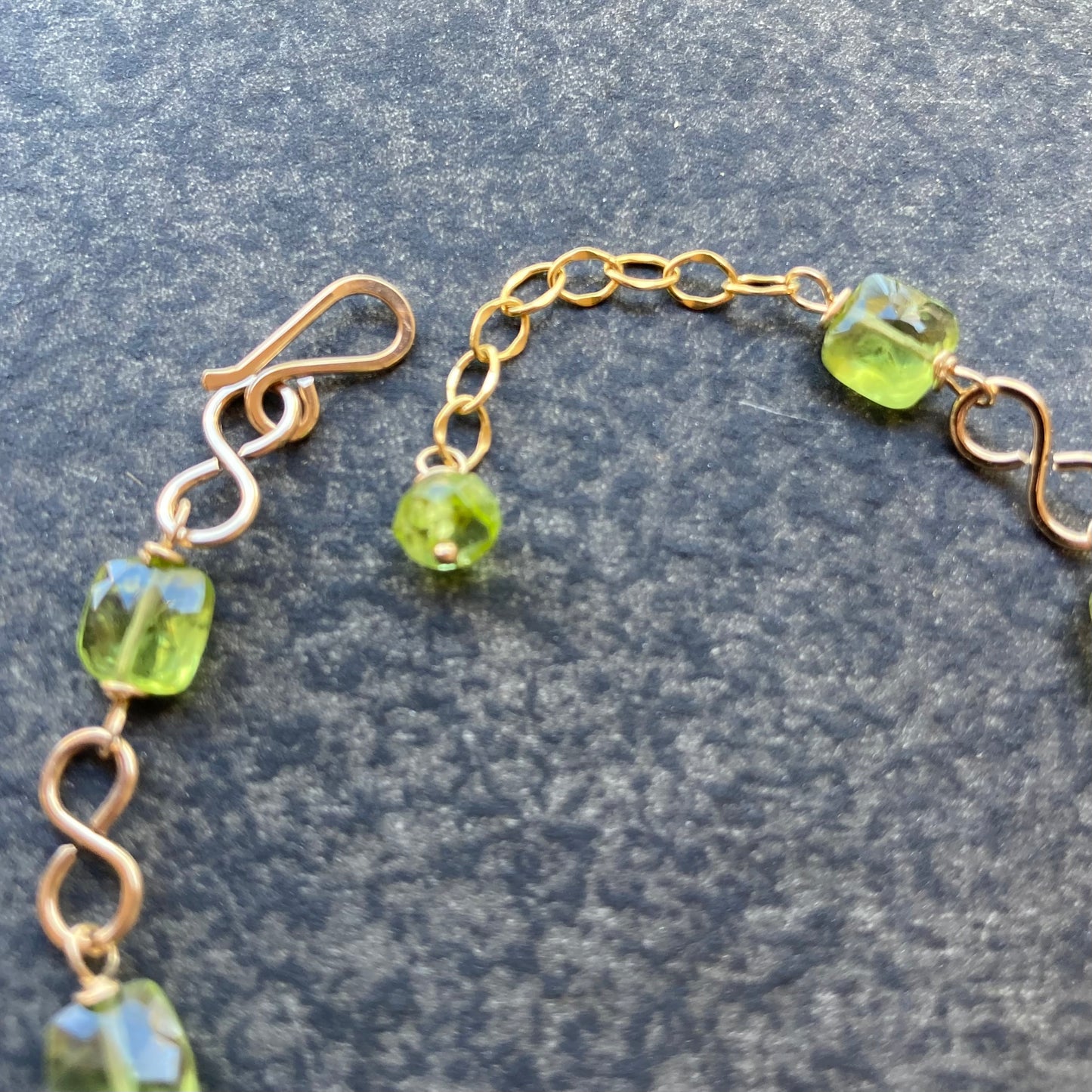 Peridot & Gold Infinity Link Bracelet