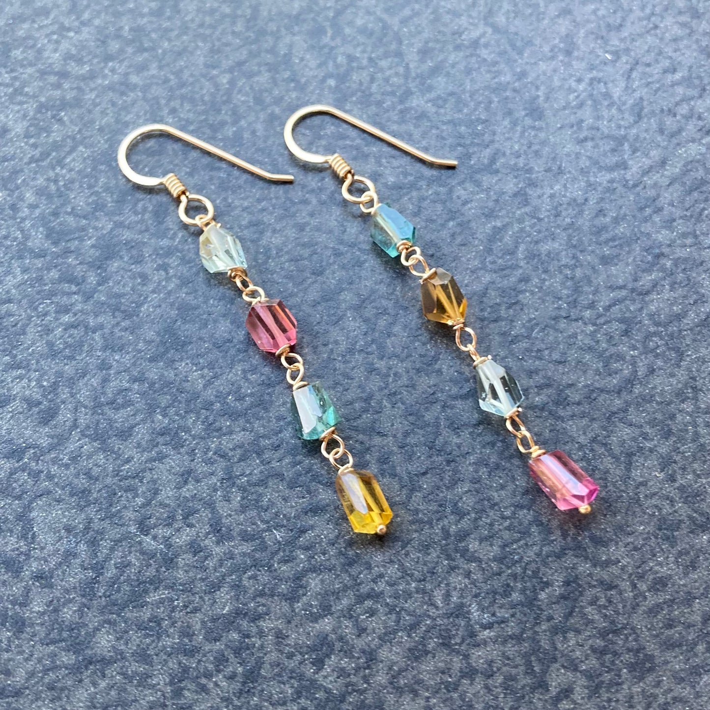 Multicolor Tourmaline & 14k Gold Earrings