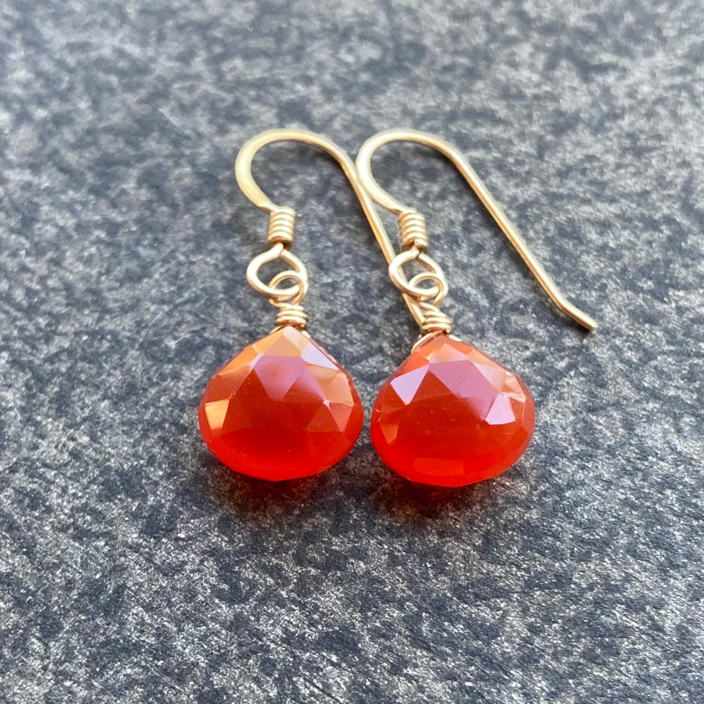 Carnelian & Gold Earrings