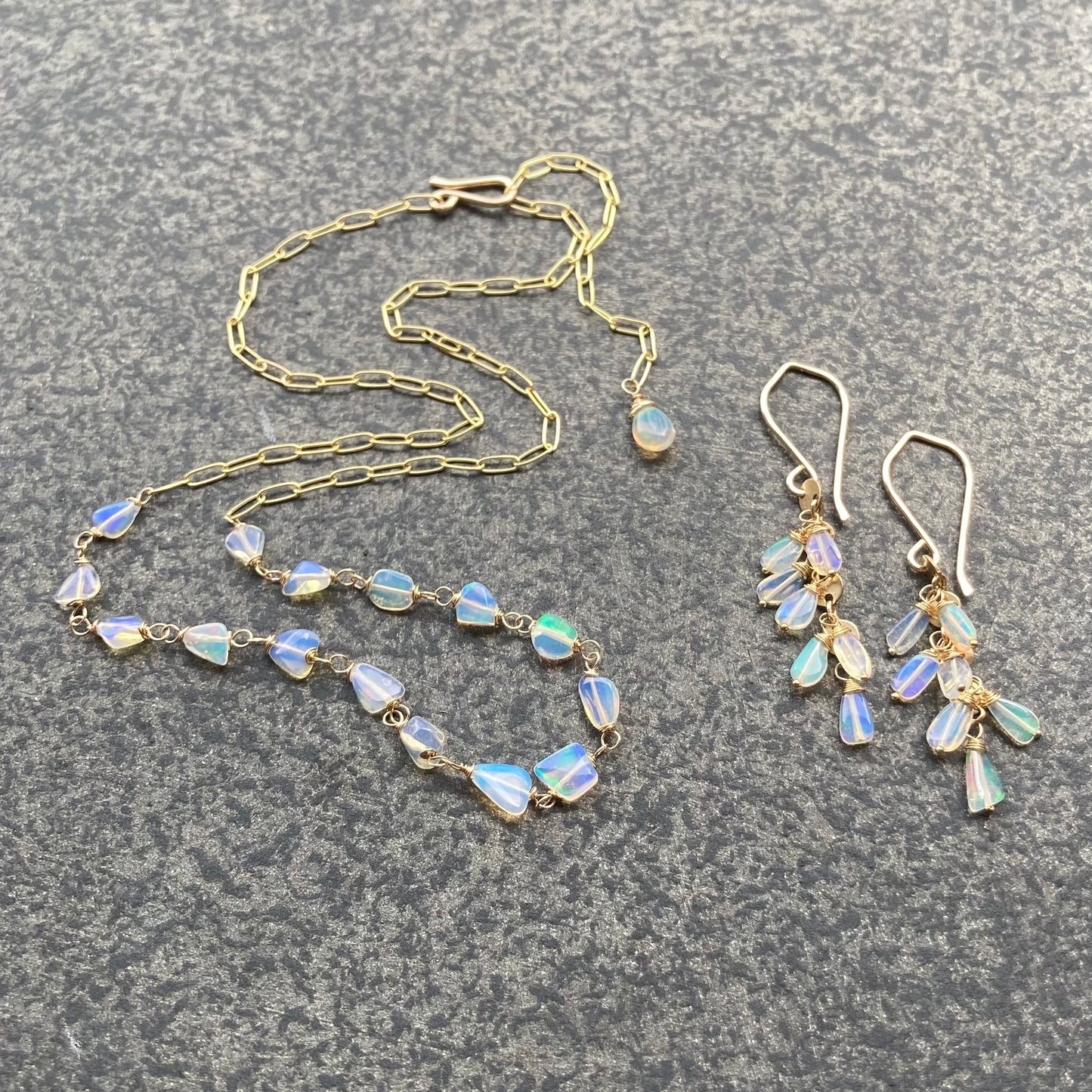 Ethiopian Opal & Gold Necklace