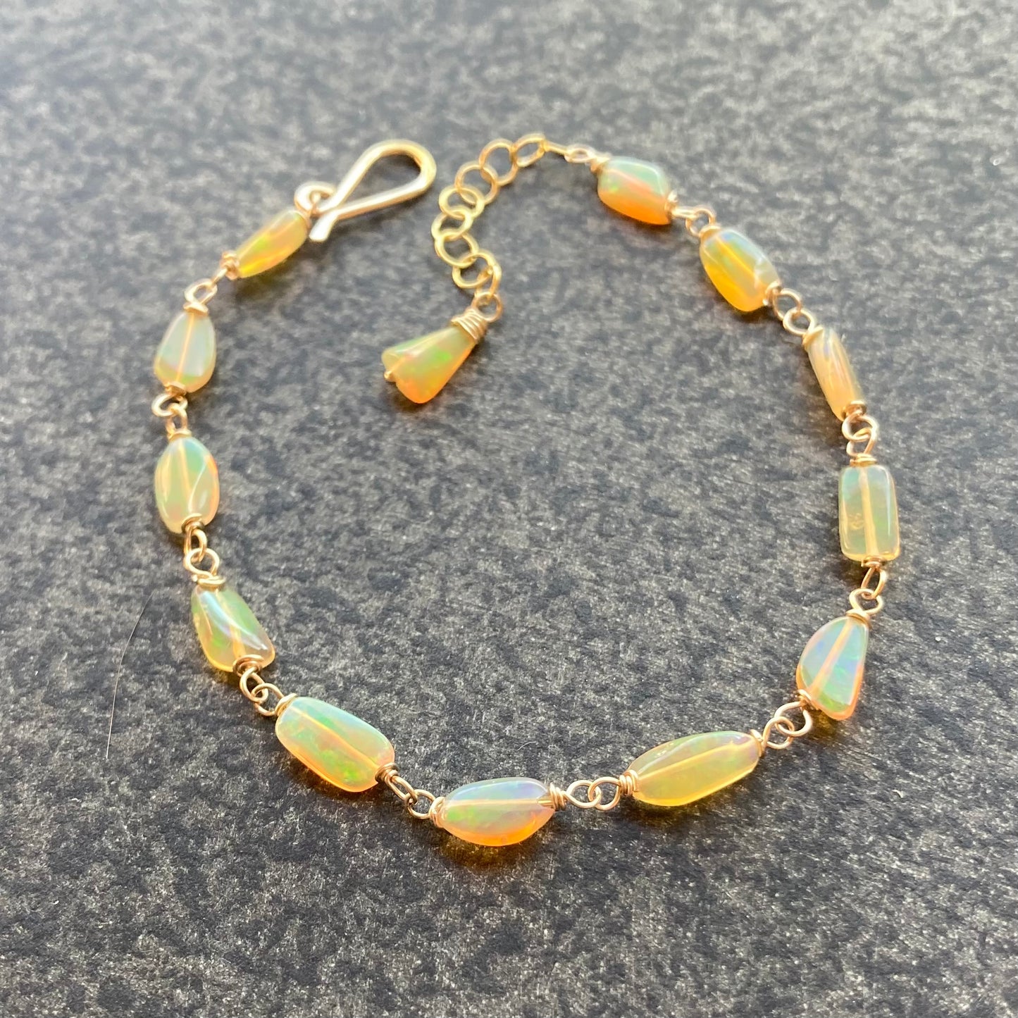 Ethiopian Golden Opal & Gold Bracelet