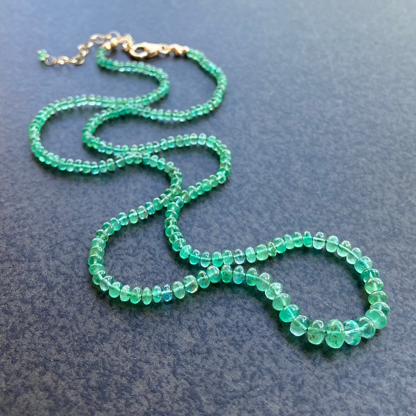 Zambian Emerald Hand Knotted Silk Necklace