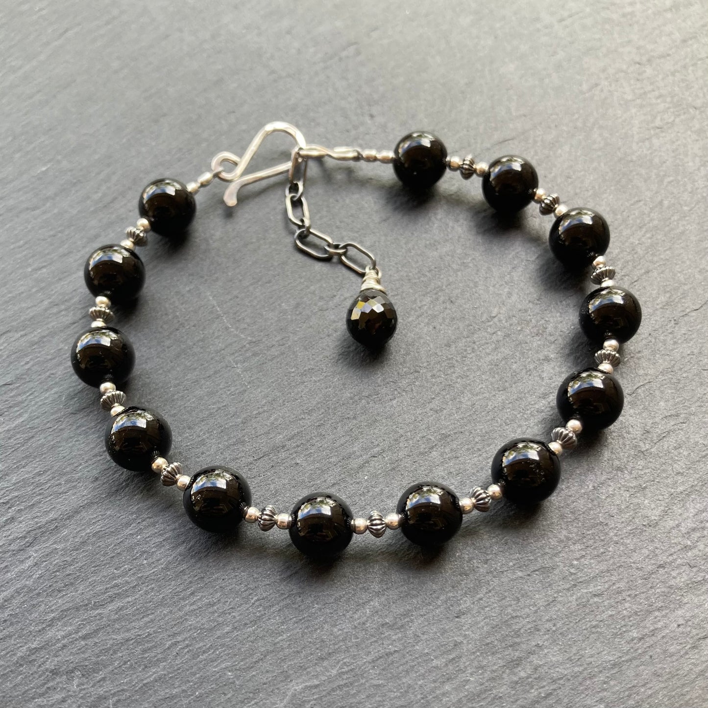 Black Onyx & Sterling Silver Bracelet