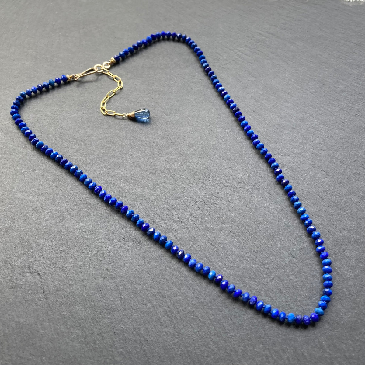 Lapis Lazuli Hand Knotted Silk Necklace