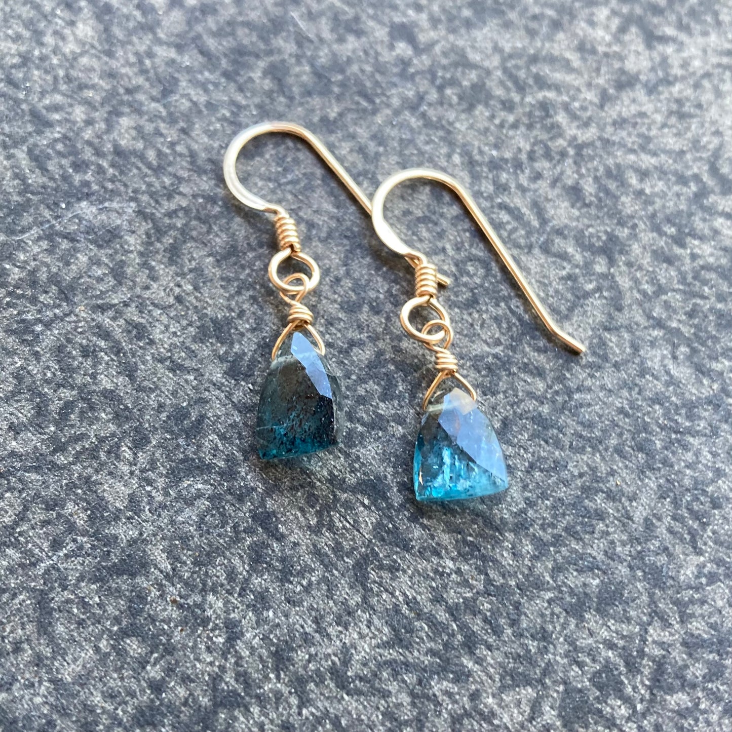 Moss Kyanite & Gold Earrings