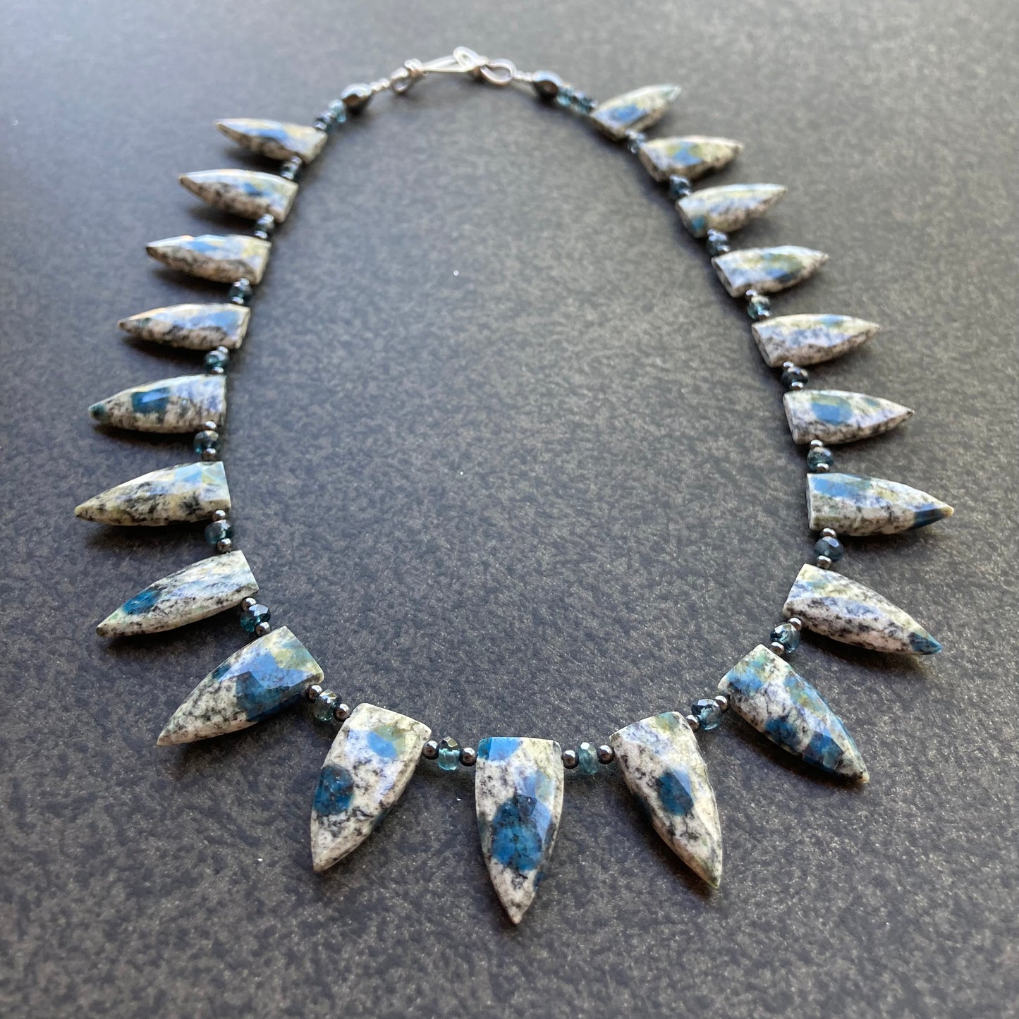 K2 Jasper, Moss Kyanite & Hematite Collar