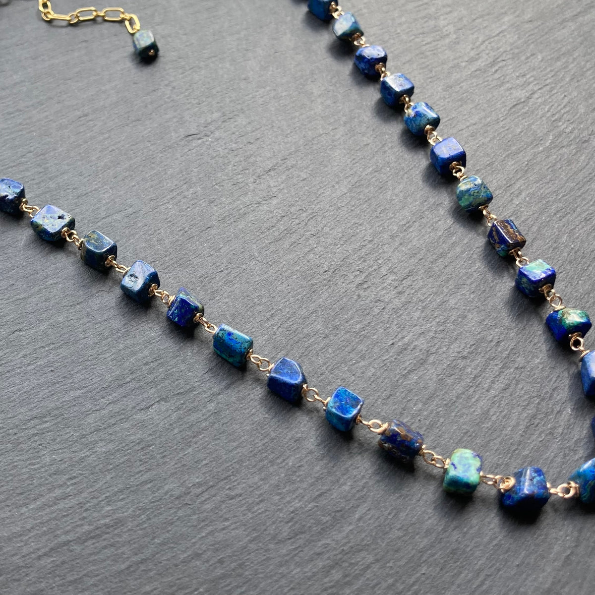 Azurite Malachite & Gold Necklace