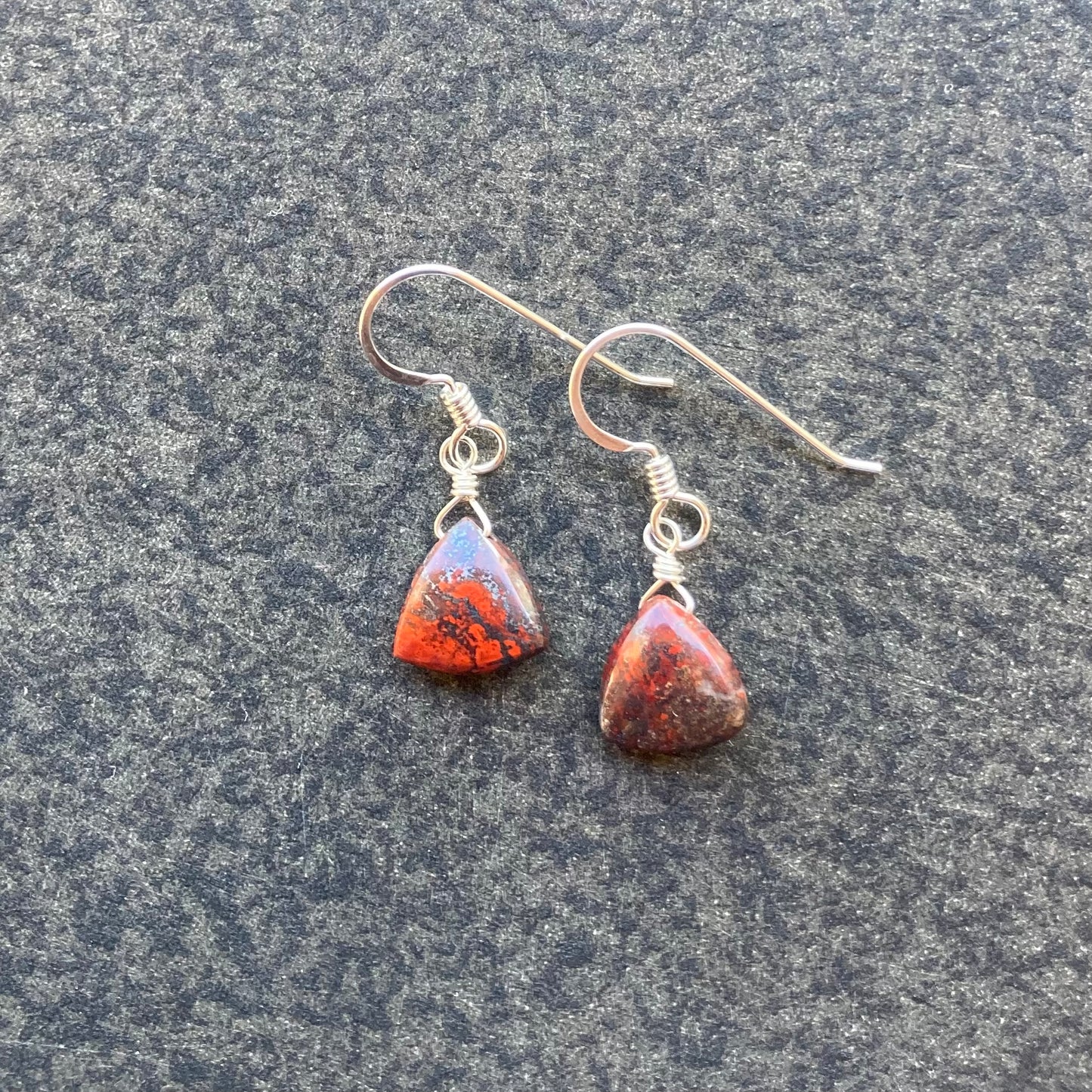 Red Jasper & Sterling Silver Earrings